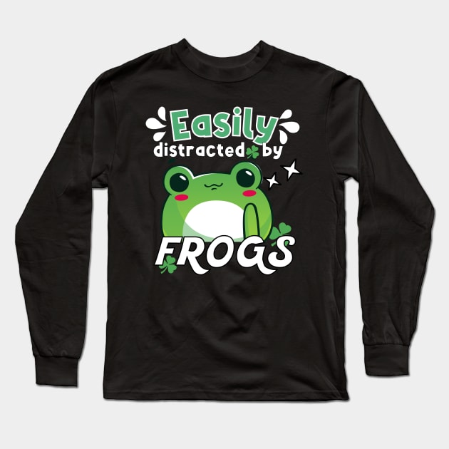 Easily distracted by Frogs Long Sleeve T-Shirt by ProLakeDesigns